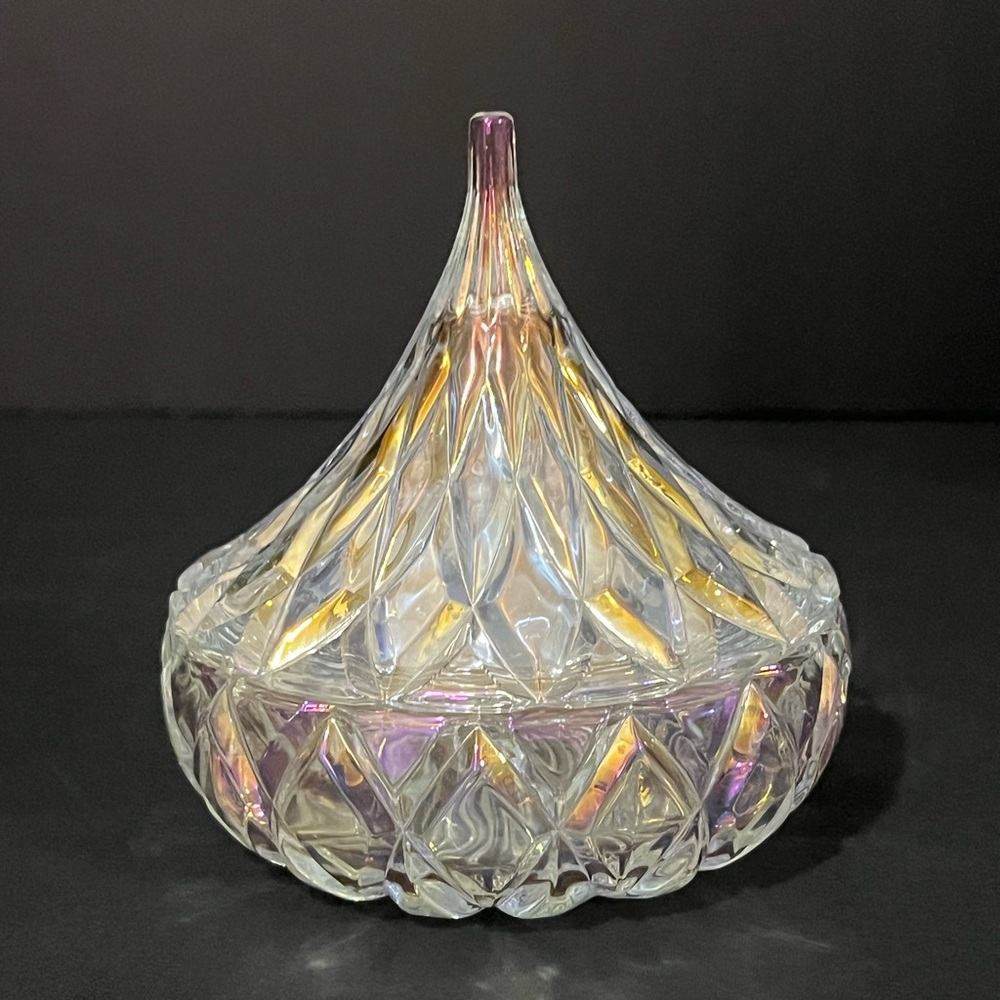 Iridescent Glass Art Piece Iridescent Hershey Kiss Crystal Trinket Box